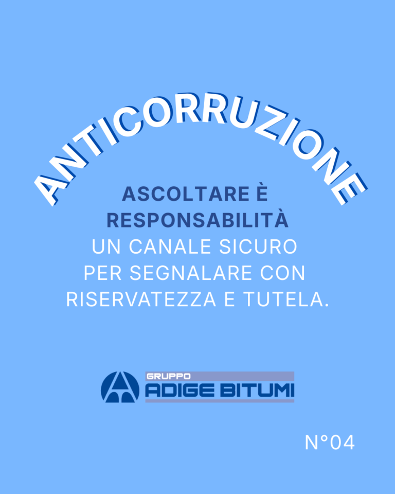 Gruppo Adige Bitumi, Canale di Whistleblowing.